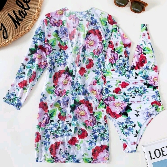 Mystique Boutique Other - ONE PIECE SWIMSUIT W/COVER/SERONG/DUSTER. SZ XL